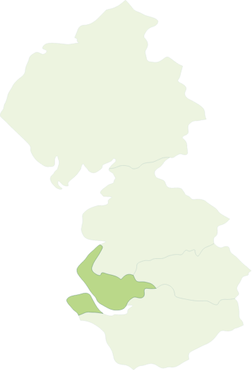 map showing the five counties region, Merseyside is highlighted