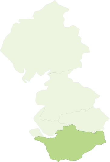 map showing the five counties region, chesire is highlighted